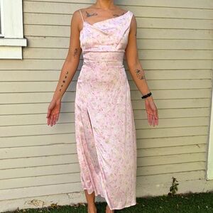 Floral Pink Sleeveless Dress